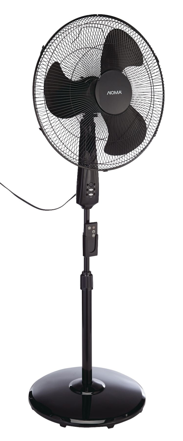 NOMA Oscillating Pedestal/Stand Fan with Remote Control, 3-Speed, Black, 18-in