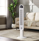 NOMA Oscillating Tower Fan, Remote Control, 3-Speed, White, 45-in
