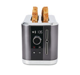PADERNO Even Heat Wide Slots Toaster with 9 Settings, Black Stainless Steel, 2-Slices