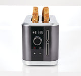 PADERNO Even Heat Wide Slots Toaster with 9 Settings, Black Stainless Steel, 2-Slices
