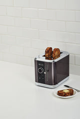 PADERNO Even Heat Wide Slots Toaster with 9 Settings, Black Stainless Steel, 2-Slices