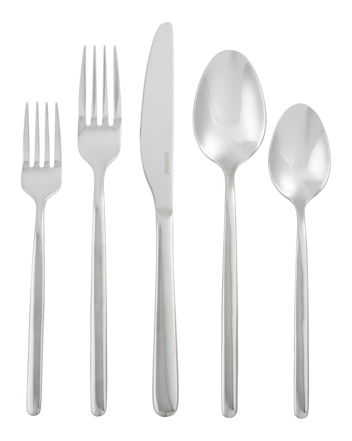 PADERNO Slim Rounded Handle Flatware Set, Serves 12, 60-pc