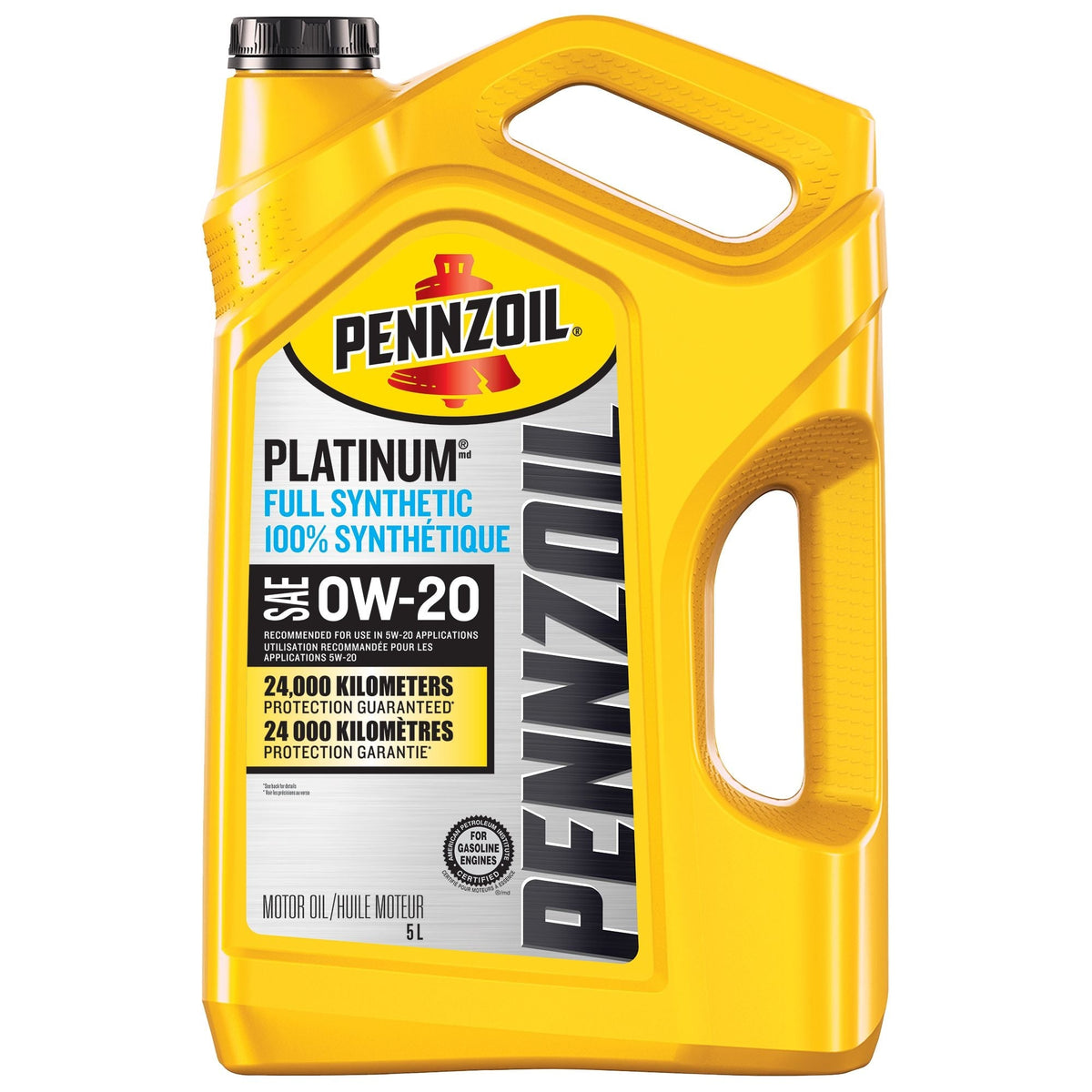 Pennzoil Platinum 0W20 Synthetic Engine/Motor Oil, 5-L
