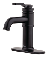 Pfister Breckenridge Single Handle High Arc Bathroom Sink Faucet, Push & Seal Drain, WaterSense Certified, Black