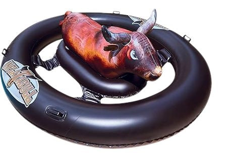 Promar Inflatabull Inflatable Bull Ride-On Lake/Pool Float Toy, Brown