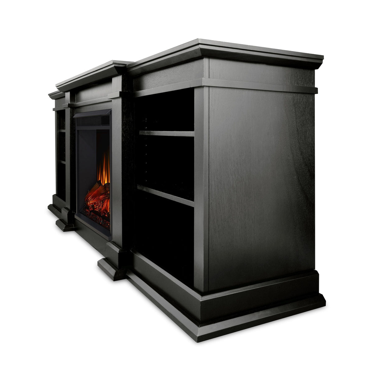 Real Flame Fresno Media Indoor Electric Fireplace TV Stand, 72-in, 1500W, Black