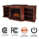 Real Flame Valmont Media Indoor Electric Fireplace TV Stand, 74-in, 1500W, Includes Remote Control & Firebox, Dark Mahogany