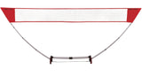 Rec-Tek Outdoor Portable Easy Set-up Badminton Net, Red, 15-ft, 7-pk, All Ages, for Lawn Game Activities