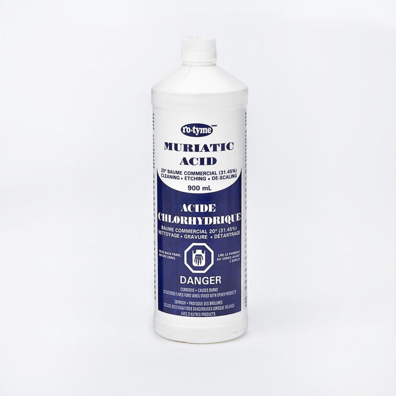 Ro-Tyme Muriatic Acid For Cleaning & Etching Concrete & Descaling Tile/Porcelain, 900-mL