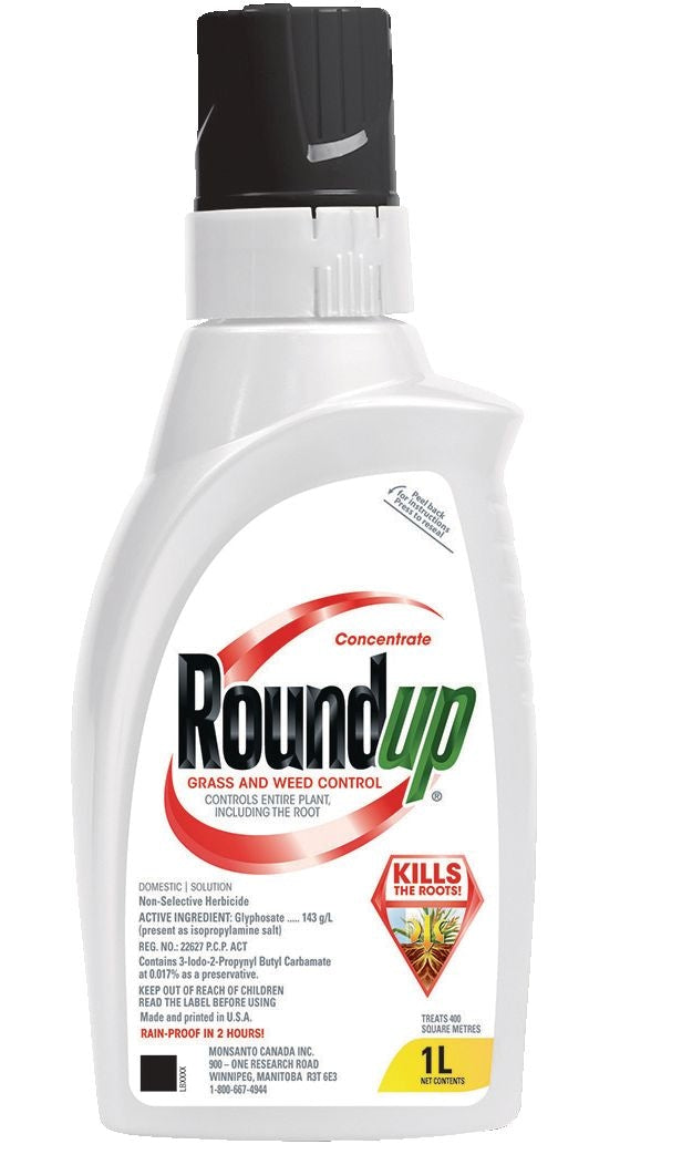 RoundUp Non-Selective Herbicide Grass & Weed Control Killer Concentrate, 1-L