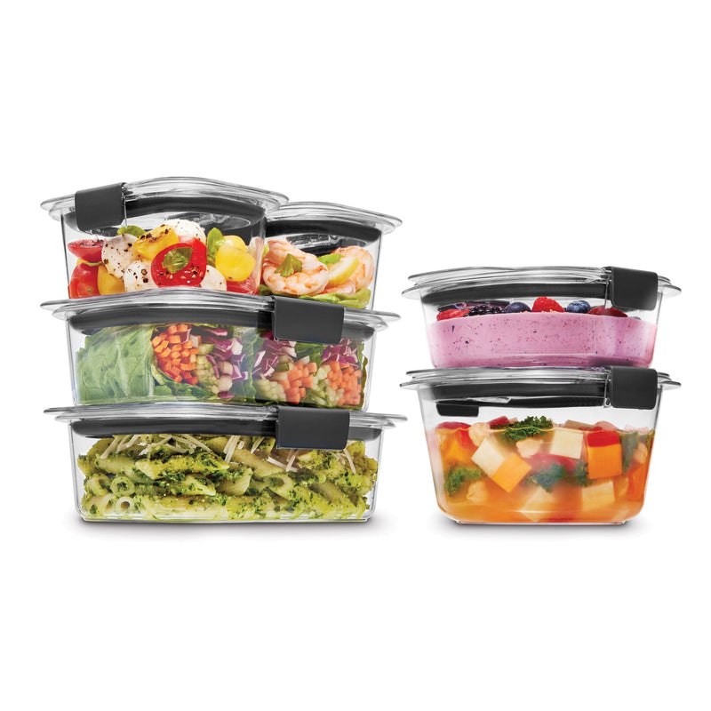 Rubbermaid Brilliance Stainshield Mixed Plastic Food Storage Container, 12-pc