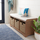 Safavieh Lonan Wicker Storage Bench, Grey Wash/White, 16.1-in x 47-in x 19.9-in