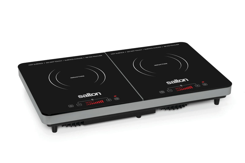 Salton Double Induction Cooktop, LED Display & Touch control with 10 Power Settings