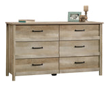 Sauder Cannery Bridge 6-Drawer Double Dresser/Chest Bedroom Storage, Lintel Oak Finish
