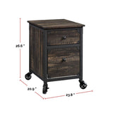 Sauder Steel Pedestal River File Cabinet with Drawers, Carbon Oak