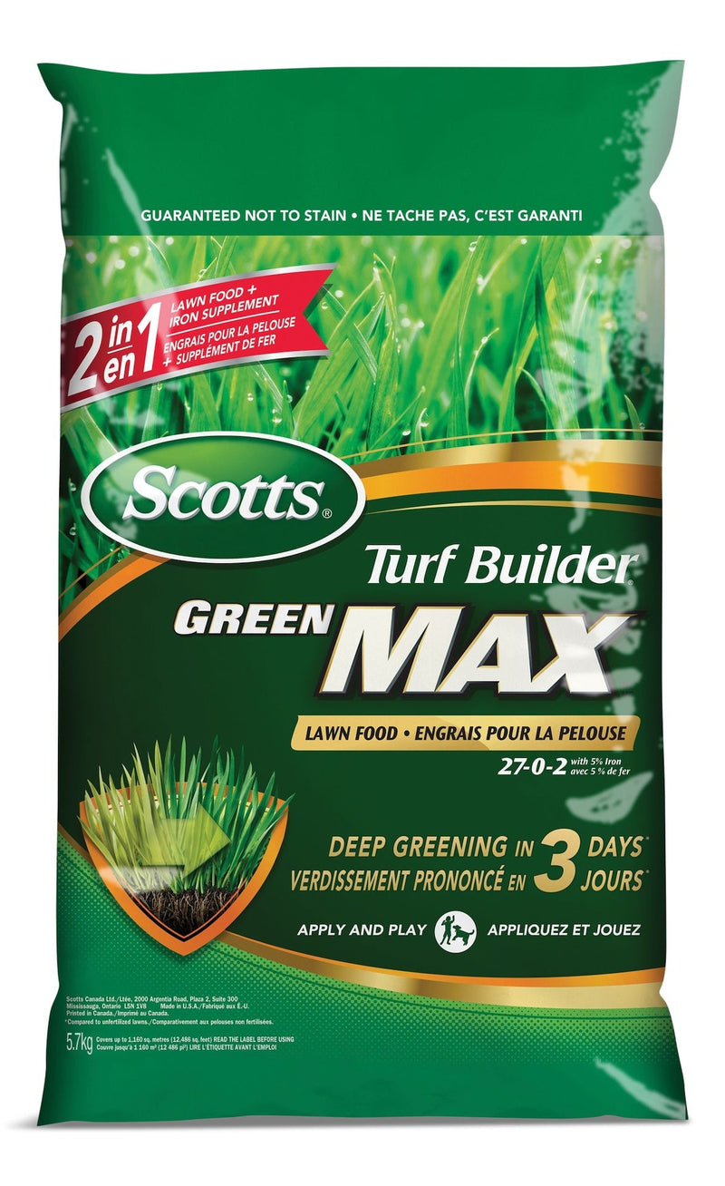 Scotts Turf Builder Green MAX Lawn Fertilizer, 27-0-2, 350-m2