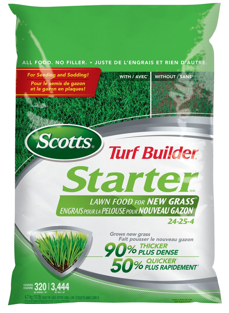 Scotts Turf Builder Starter Lawn Fertilizer, 24-25-4 For New Grass, 320-m2