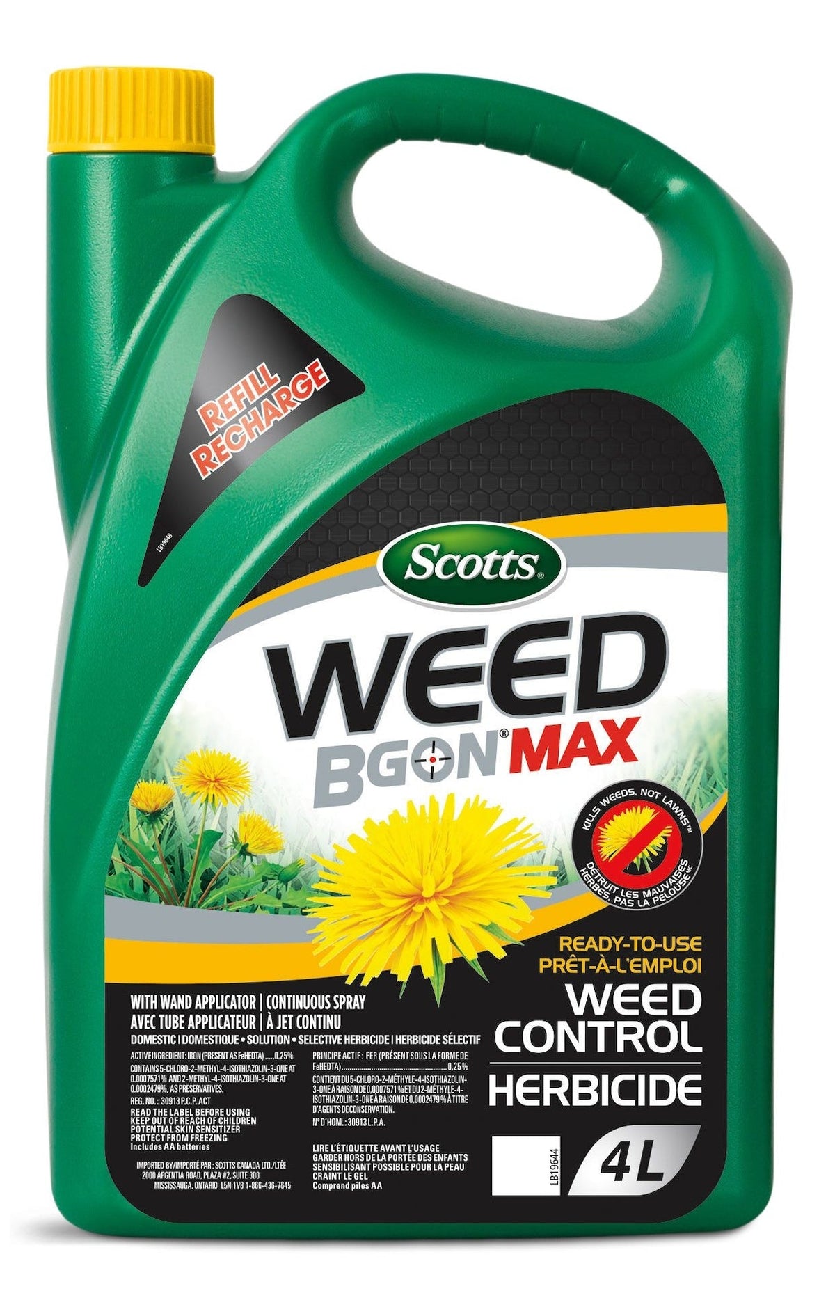 Scotts Weed B Gon MAX Ready-To-Use Weed Control for Lawns Refill, 4-L