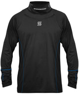 Sherwood Hockey Long Sleeve Top with Integrated Neck Guard, Senior/Men, Black, Assorted Sizes