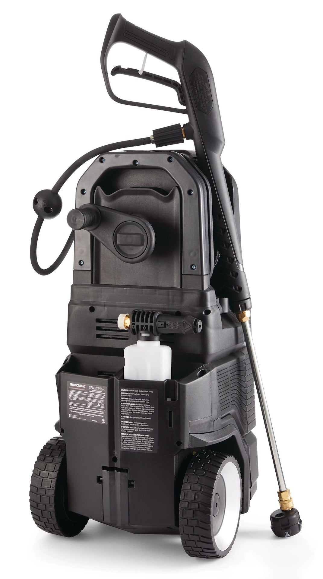 Simoniz Platinum 2100 PSI 1.5 GPM Corded Cold Water Wheeled Brushed Electric Pressure Washer with Foam Blaster