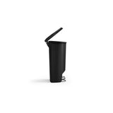 simplehuman Plastic D-Shaped Step Garbage Can, Black, 50-L