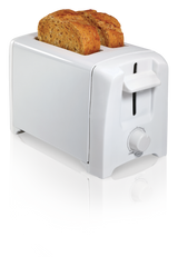 Simplicité 2-Slice Toaster, White, Removable Crumb Tray