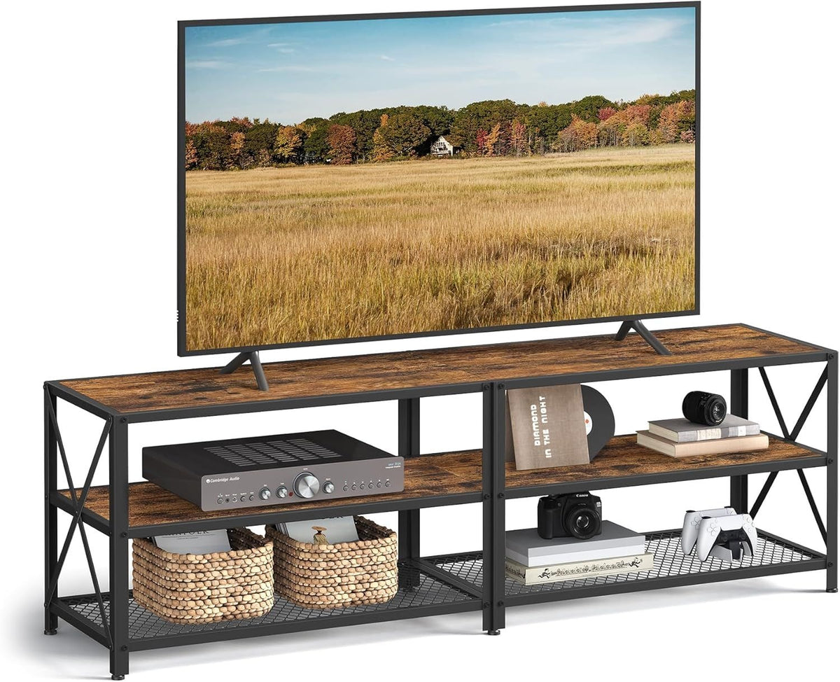Songmics Home 70-in 3-Tier Industrial Greige/Black TV Stand