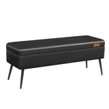 Songmics Home Mid-Century Ink Black Ottoman Storage Bench