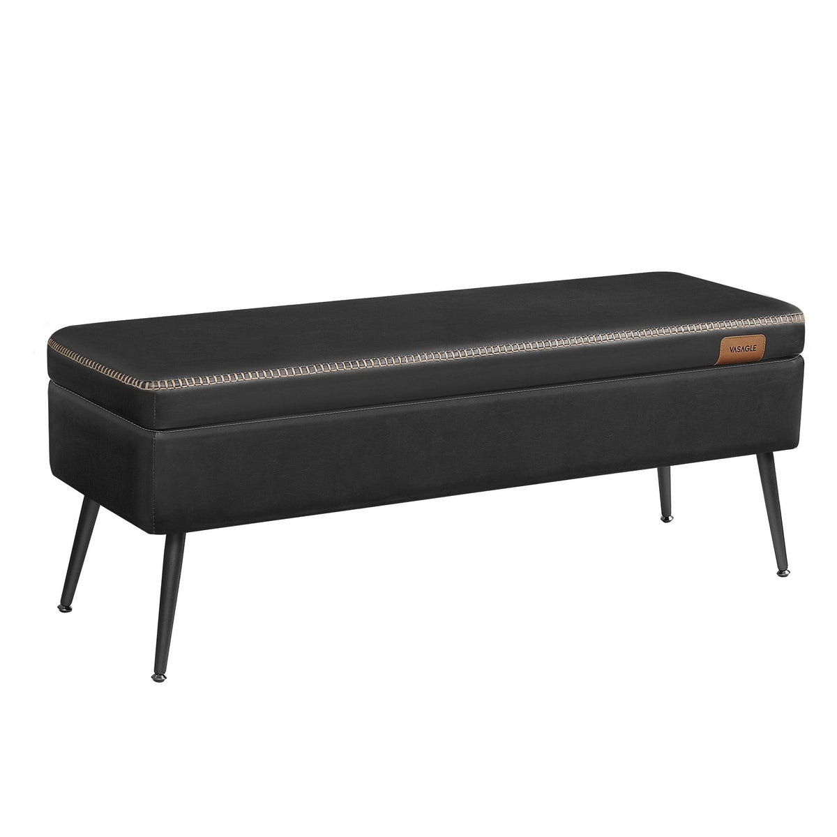 Songmics Home Mid-Century Ink Black Ottoman Storage Bench