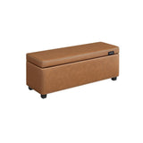 Songmics Home Mid-Century Modern Brown Storage Ottoman