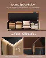 Songmics Home Mid-Century Modern Brown Storage Ottoman