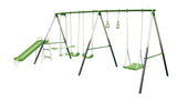Sportspower Outdoor 7-Station Metal Swing Set Combo with 2 Swings, Trapeze & More, Ages 3+
