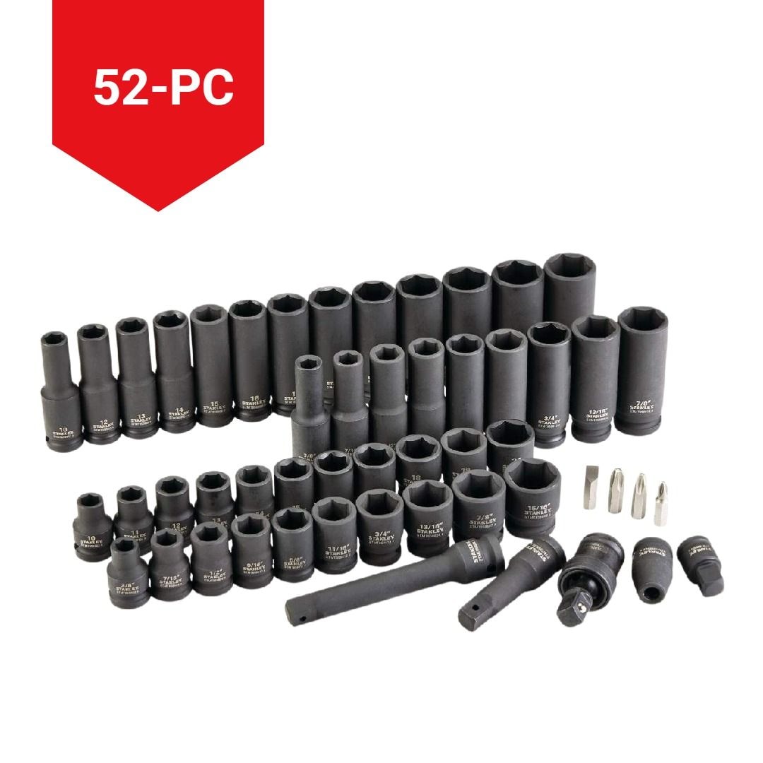 Stanley Pro 1/2-in Impact Socket Set, 52-pc