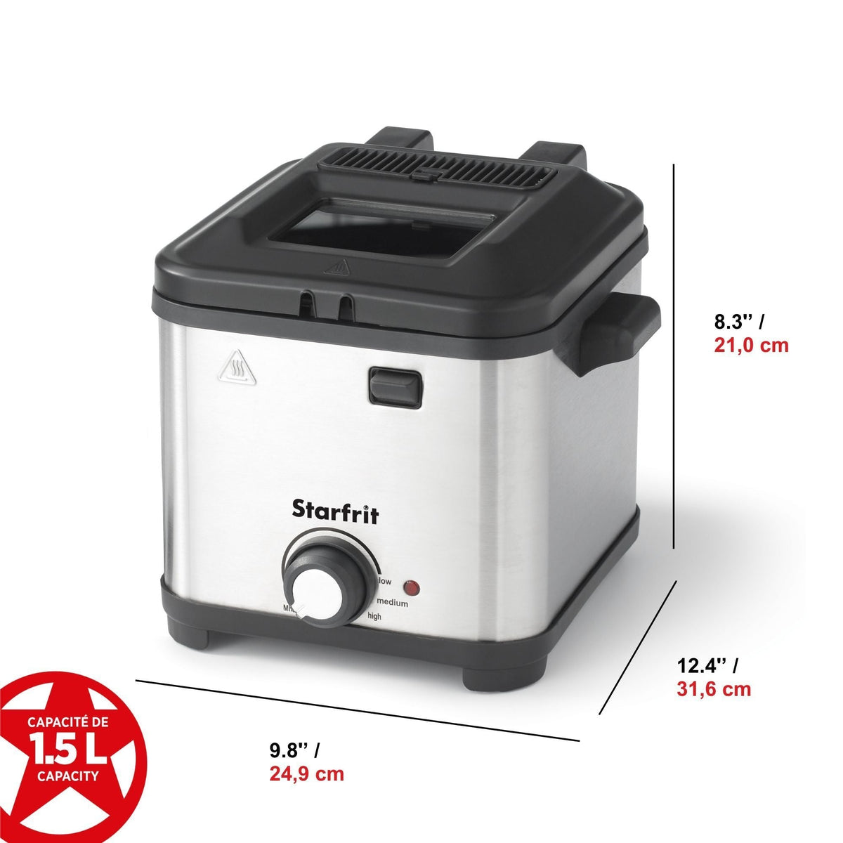 Starfrit Deep Fryer with Variable Temperature Control, 1.5-L