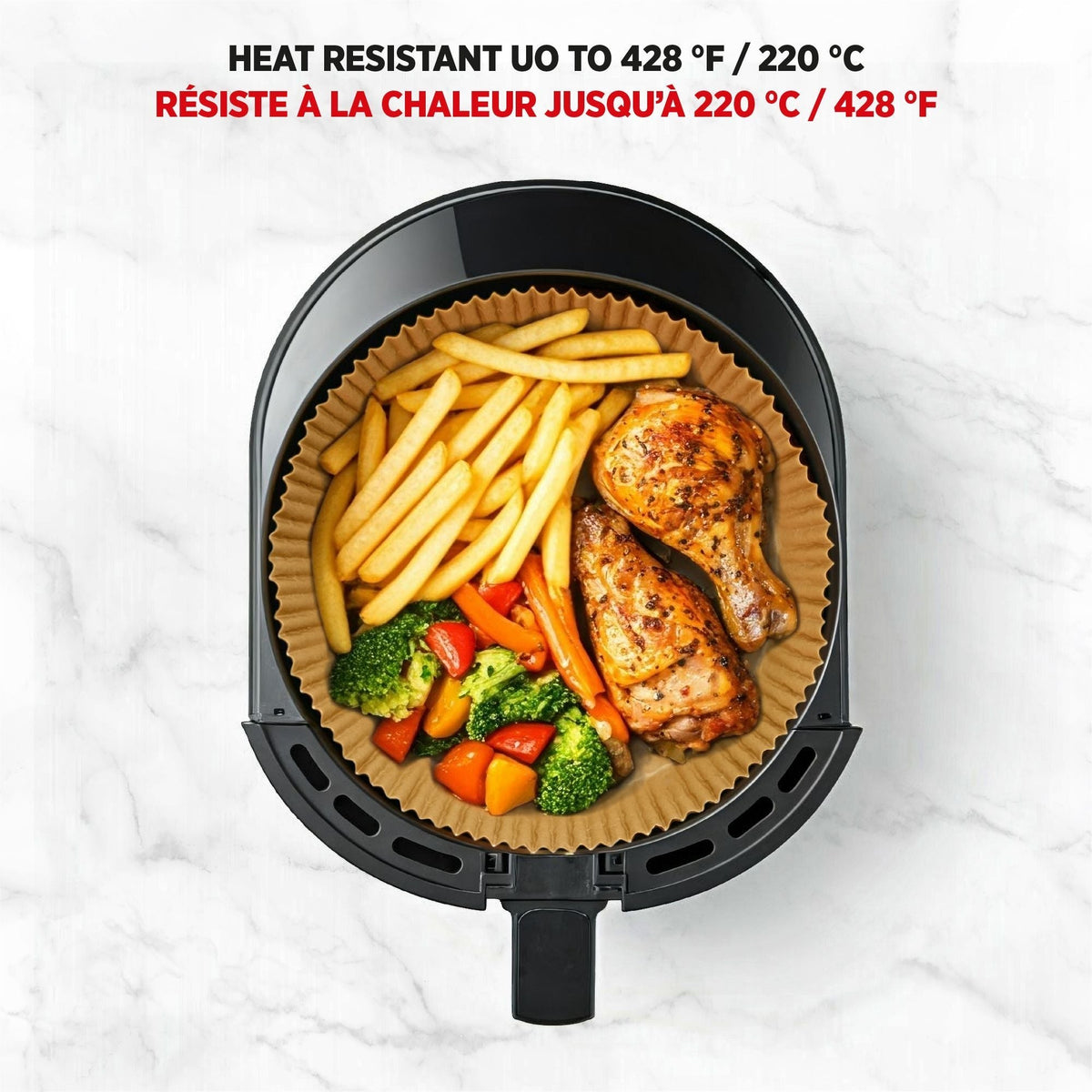 Starfrit Round Non-Stick Parchment Paper Air Fryer Liner, 50-pk