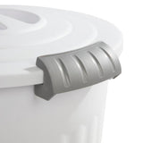 Sterilite Plastic Round Latching Utility Garbage Can, White, 23-L