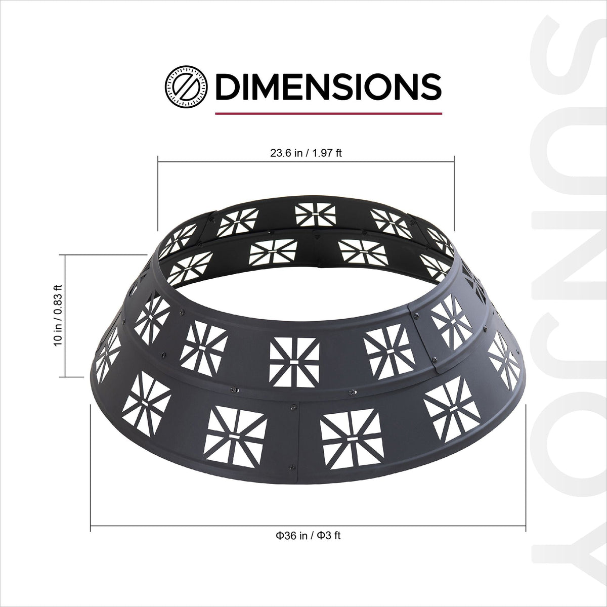 Sunjoy Shelton Fire Ring, Black