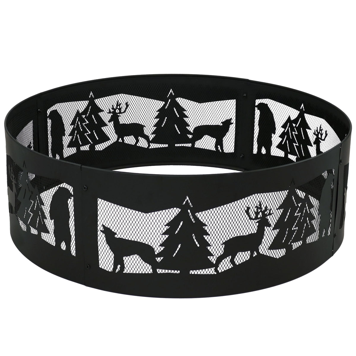 Sunnydaze Decor Forest Wilderness Fire Ring, 36-in