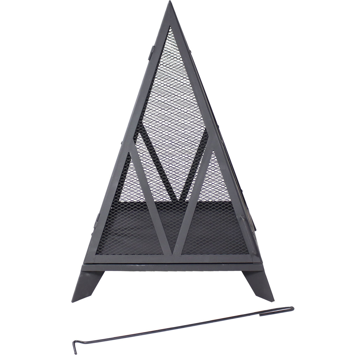 Sunnydaze Decor Majestic Pyramid Steel Fire Pit, Black