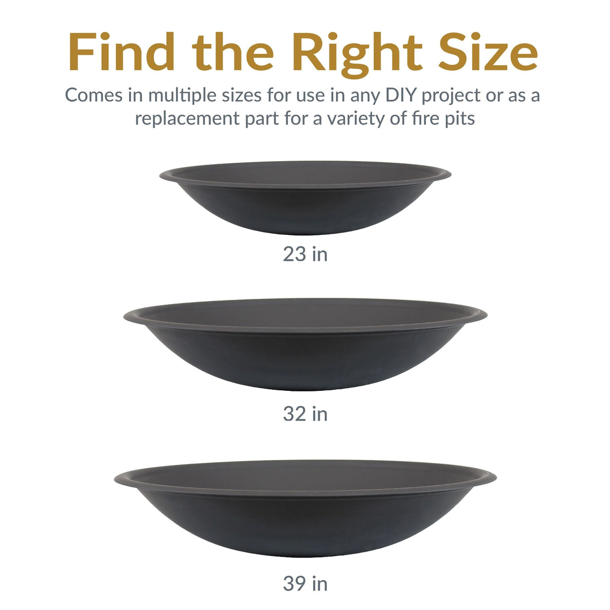 Sunnydaze Decor Replacement Fire Pit Bowl, Black, 32-in