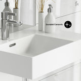 Swiss Madison St. Tropez Ceramic Wall Hung Sink with Left Side Faucet Mount, 24-in x 18-in