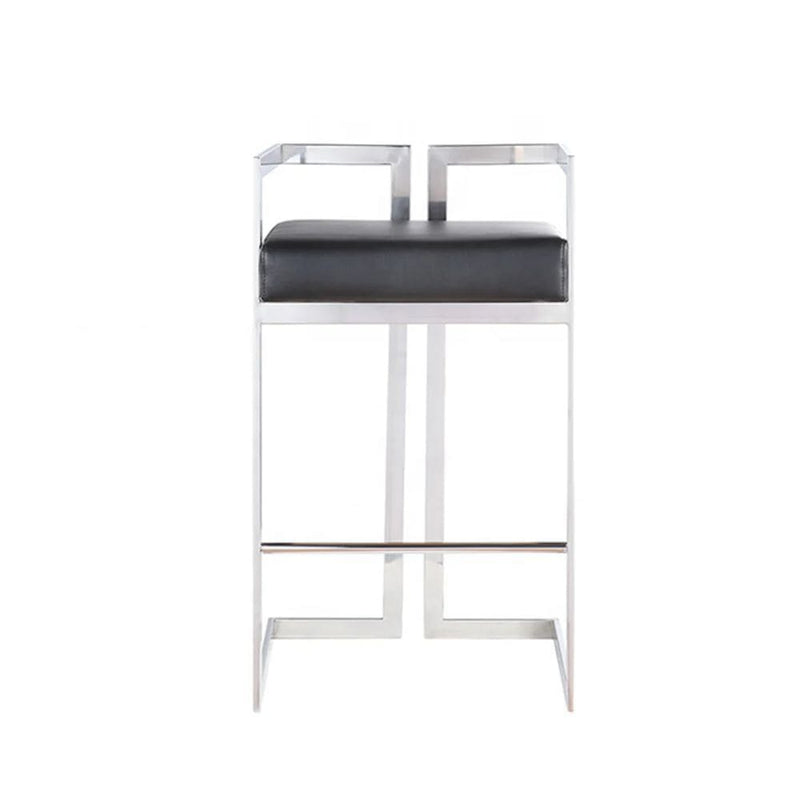 Take Me Home Black Cushioned Harvey Stool with Silver Frame