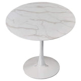 Take Me Home Leo Faux Marble Dining Table Tulip Base