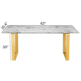 Take Me Home Rectangle Faux Marble Dining Table