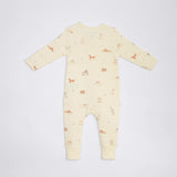 The Elk Baby Dog Print Premium Organic Cotton Play and Grow Rib Foot Zippy, Various Sizes