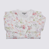 The Elk Baby Floral Print Premium Organic Cotton Play and Grow Rib Foot Zippy, Various Sizes