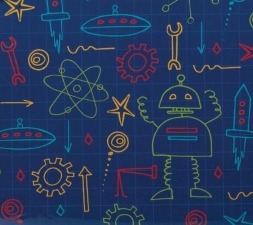 Thermos Kids Standard Insulated Soft Reusable Lunch Bag, Robot Doodles