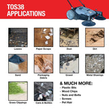 Tomahawk Commercial Push Sweeper & Hard Floor Cleaner, 38-in