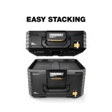 ToughBuilt StackTech Half Portable Modular Plastic/Metal Tool Box with Inner Tray and 5 Dividers, IP65-Rated, Black