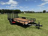 True North 77-in x 12-ft Utility Trailer With Gate, Black